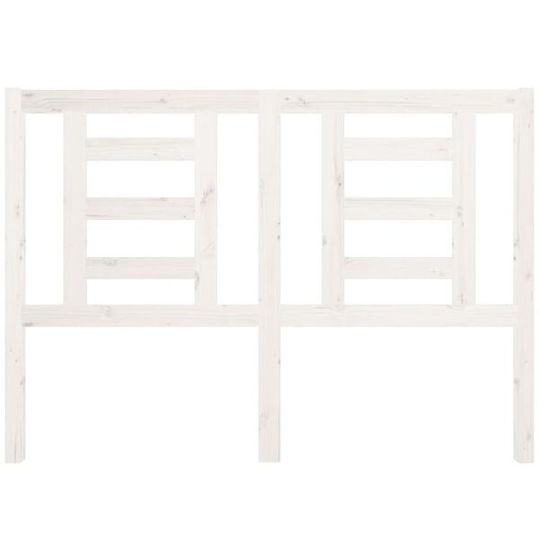 vidaXL Cabeceira de cama 141x4x100 cm pinho maci&ccedil;o branco