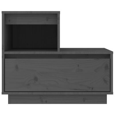 vidaXL Mesa de cabeceira 60x34x51 cm madeira de pinho maciça cinza