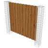 vidaXL Painel de veda&ccedil;&atilde;o jardim postes gabi&atilde;o 180x180 cm pinho