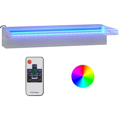 vidaXL Cascata com LEDs RGB 45 cm aço inoxidável