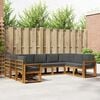 vidaXL Conjunto de Sof&aacute;s para Exterior 9 pcs Natural e Antracite