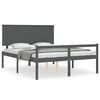 vidaXL Cama para idosos c/ cabeceira 160x200cm madeira maci&ccedil;a cinzento