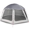 vidaXL Tenda para piscina c/ mosca amov&iacute;vel e paredes de rede cinzento