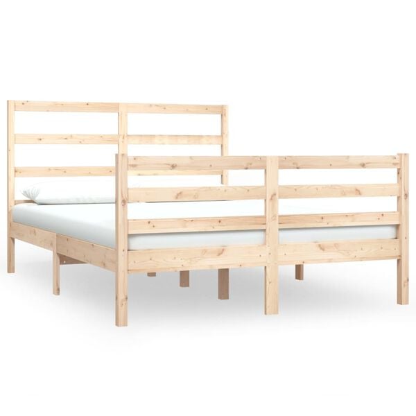 vidaXL Estrutura de cama pequena casal 120x190 cm pinho maciço