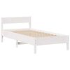vidaXL Cama com estante sem colch&atilde;o 90x200 cm pinho maci&ccedil;o branco