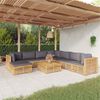 vidaXL 9 pcs conjunto lounge jardim c/ almofad&otilde;es madeira teca maci&ccedil;a