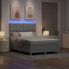 vidaXL Cama Box Spring LED Cinzento-claro 160 x 200 cm tecido