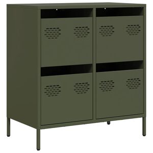 vidaXL Aparador 68x39x73,5 cm a&ccedil;o laminado a frio verde-azeitona