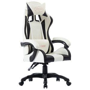 vidaXL Cadeira estilo corrida couro artificial preto