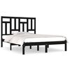 vidaXL Estrutura cama pequena casal 120x190 cm pinho maci&ccedil;o preto