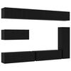 vidaXL Conjunto de m&oacute;vel de TV 7 pcs Carvalho Preto Madeira processada