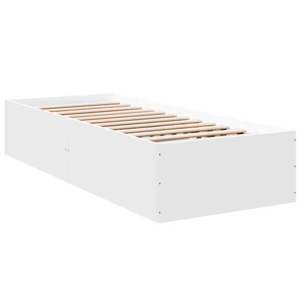 vidaXL Estrutura de cama 75x190 cm derivados de madeira branco
