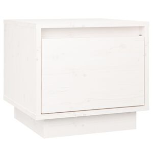 vidaXL Mesa de cabeceira 35x34x32 cm madeira de pinho maci&ccedil;a branco