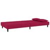 vidaXL Sof&aacute;-cama 2 lugares com duas almofadas veludo vermelho tinto