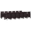 vidaXL Conjunto de Jantar para Jardim 13 pcs Castanho Rattan Polt