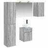 vidaXL Conjunto de Arm&aacute;rios para Banheiro 5 unid. Sonoma cinzento