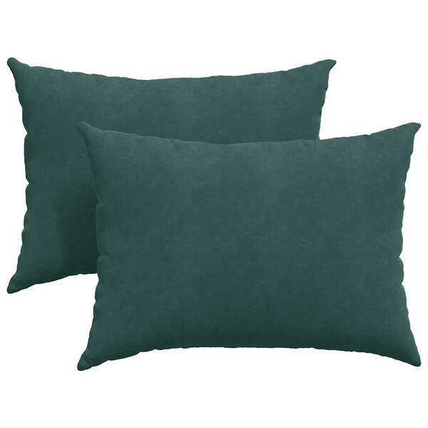vidaXL Travesseiros de Sof&aacute; 2 pcs Verde Escuro 70 x 50 cm