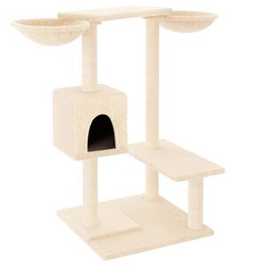 vidaXL &Aacute;rvore para gatos c/ postes arranhadores 82 cm cor creme