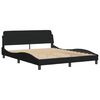 vidaXL Cama com colch&atilde;o Dover 160x200 cm tecido preto