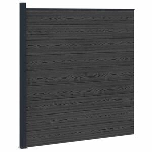 vidaXL Conjunto de Cercas 175 x 186 cm WPC e Alum&iacute;nio Preto
