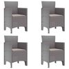 vidaXL Cadeira de Jardim 4 pcs Cinzento-claro 53 x 49 x 85 cm PP