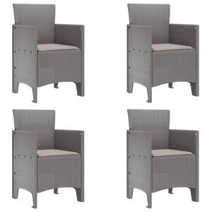vidaXL Cadeira de Jardim 4 pcs Cinzento-claro 53 x 49 x 85 cm PP