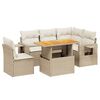 vidaXL 6 pcs conjunto de sof&aacute;s p/ jardim com almofad&otilde;es vime PE bege