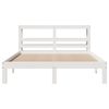 vidaXL Estrutura de cama c/ cabeceira 150x200 cm pinho maci&ccedil;o branco