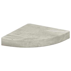 vidaXL Prateleira de canto parede 25x25x3,8 cm MDF cinzento cimento
