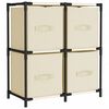vidaXL Arm&aacute;rio de arruma&ccedil;&atilde;o com 4 cestos tecido 63x30x71 cm a&ccedil;o creme
