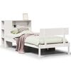 vidaXL Cama com estante sem colch&atilde;o 75x190 cm pinho maci&ccedil;o branco