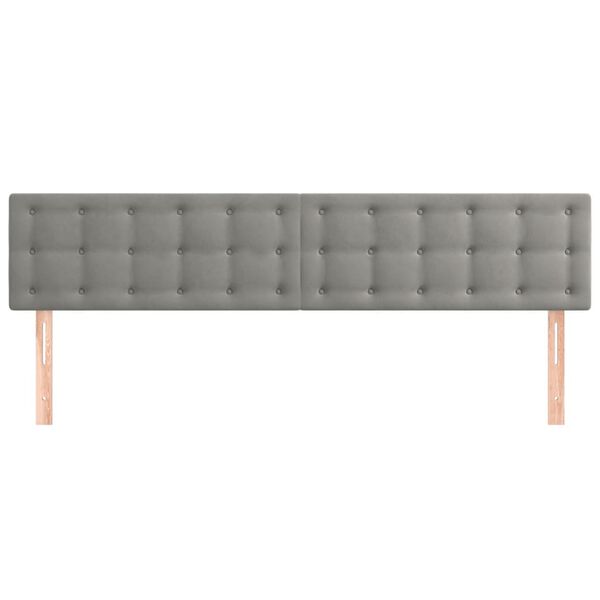 vidaXL Cabeceiras cinzento-claro 160x5x78/88 cm veludo