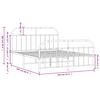 vidaXL Estrutura de cama com cabeceira e p&eacute;s 150x200 cm metal preto