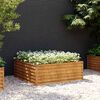 vidaXL Canteiro elevado de jardim 100x100x36 cm a&ccedil;o corten