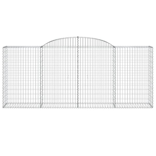 vidaXL Cestos gabião arqueados 15pcs 300x50x120/140 ferro galvanizado