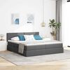 vidaXL Cama com luzes de tira LED Cinza Escuro 180 x 200 cm tecido