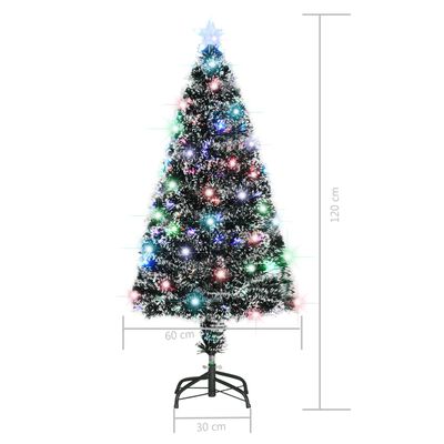 vidaXL Árvore de Natal pré-iluminada c/ suporte 120 cm fibra ótica