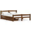 vidaXL Estrutura cama c/ 2 gavetas 140x200cm pinho maci&ccedil;o castanho mel
