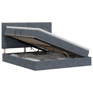 vidaXL Cama com arruma&ccedil;&atilde;o e colch&atilde;o Cinzento-Escuro 180 x 200 cm