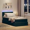 vidaXL Cama com arruma&ccedil;&atilde;o e LED Verde Escuro 90 x 190 cm Veludo