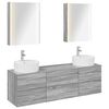 vidaXL Conjunto de M&oacute;veis para Banheiro 5 unid. Sonoma cinzento