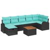 vidaXL Conjunto de Sof&aacute; de Jardim 8 unid. Preto Rattan Sint&eacute;tico