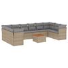 vidaXL 11 pcs conjunto sof&aacute;s de jardim c/ almofad&otilde;es vime PE bege