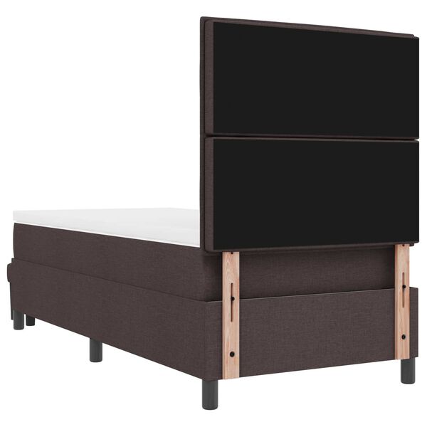 vidaXL Cama Box com colch&atilde;o Marrom Escuro 80 x 200 cm tecido