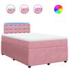 vidaXL Cama boxspring com colch&atilde;o 120x200 cm veludo rosa