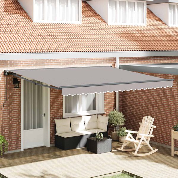 vidaXL Estrutura de Toldo Manual Cinzento-claro 400 &times; 300 cm