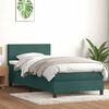 vidaXL Cama box spring c/ colch&atilde;o e LED verde-escuro 90x210 cm veludo