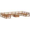 vidaXL Conjunto de Sof&aacute;s para Exterior 11 pcs Natural