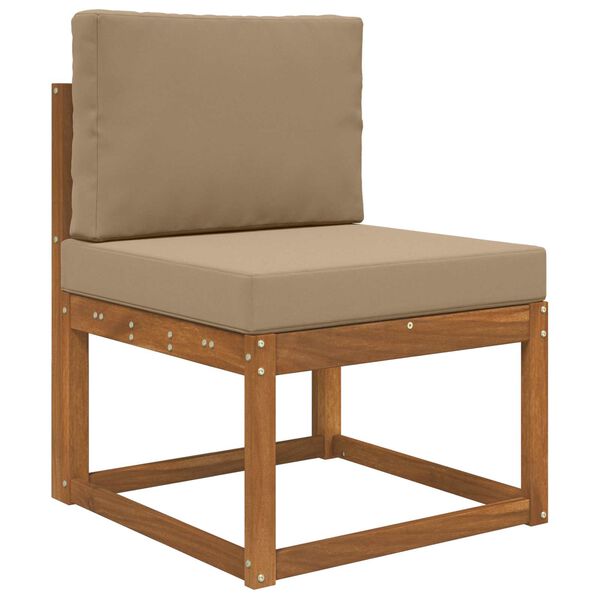 vidaXL Almofada para Sof&aacute; Externo 2 pcs Cinzento-acastanhado Poli&eacute;ster