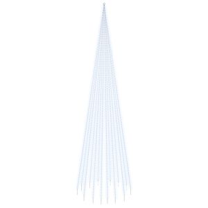 vidaXL &Aacute;rvore de Natal mastro de bandeira 1134 LEDs 800 cm branco frio